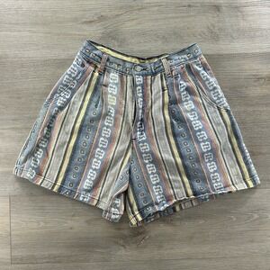 VTG D.A.K Women Size 10 High Waisted Tribal High Waisted Mom Shorts***